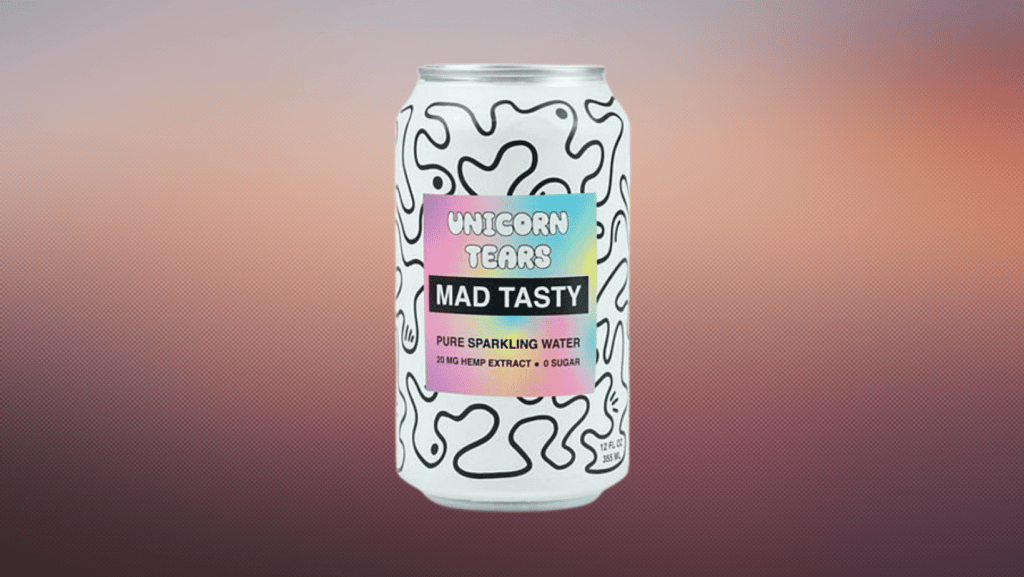 a can of hemp cbd sparkling water in pink background
